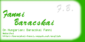 fanni baracskai business card